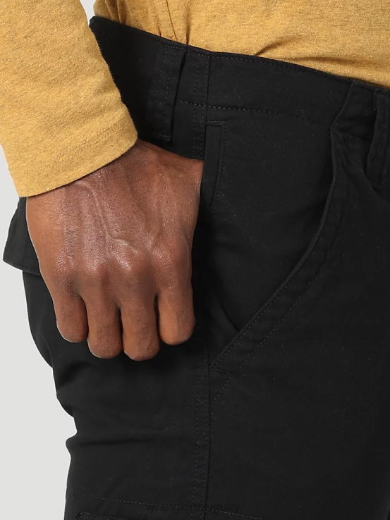 negro Wrangler hombres pantalón cargo cónico flexible ropa F8J4V229
