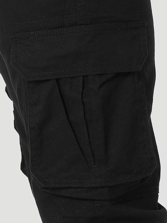 negro Wrangler hombres pantalón cargo cónico flexible ropa F8J4V229