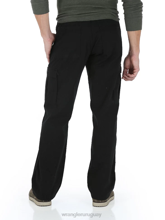 negro Wrangler hombres pantalón cargo de sarga heredado ropa F8J4V248