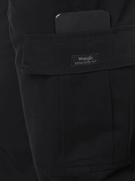 negro Wrangler hombres pantalón cargo de sarga heredado ropa F8J4V248
