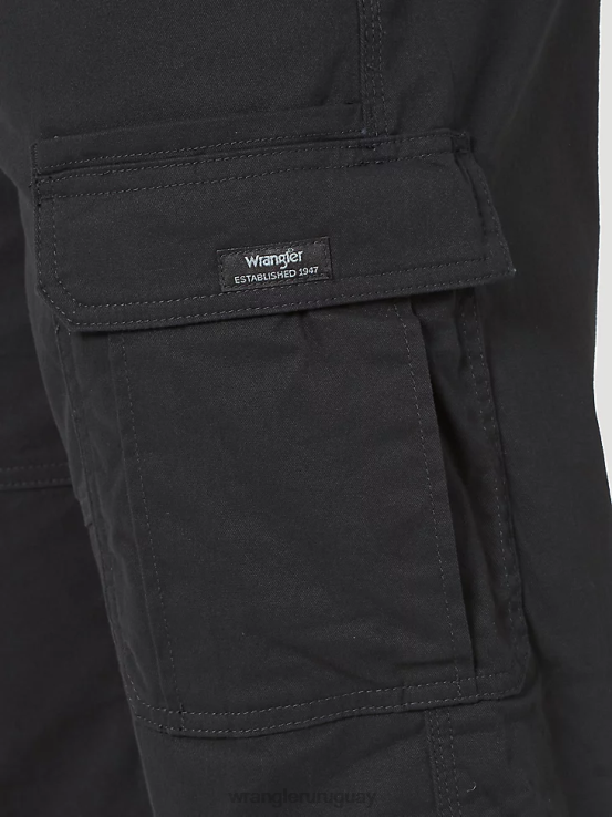 negro Wrangler hombres pantalón cargo flexible de ajuste relajado premium de cinco estrellas ropa F8J4V218