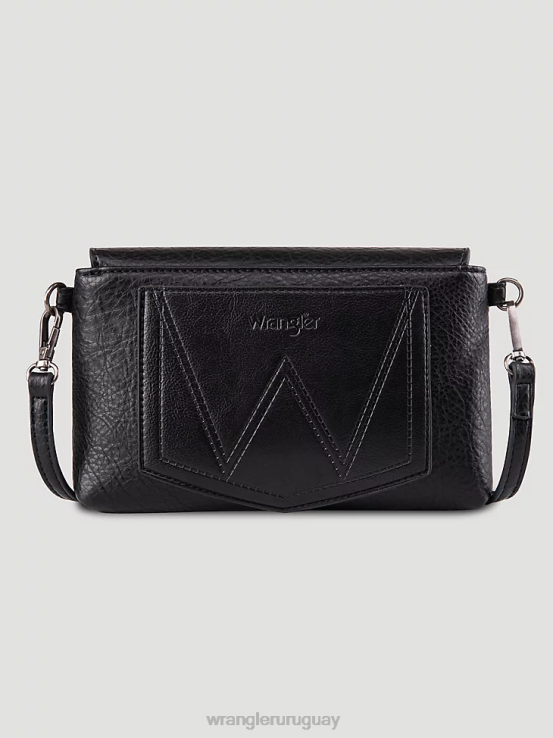 negro Wrangler mujer bandolera con flecos turquesa accesorios F8J4V909