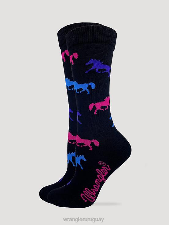 negro Wrangler mujer calcetines horses crew ultra-dri accesorios F8J4V921