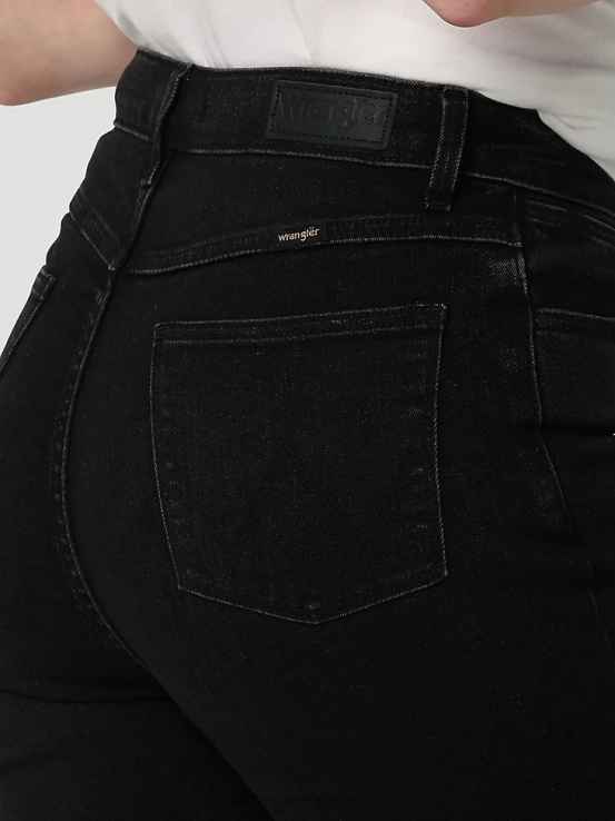 negro Wrangler mujer jeans tipo bota atrevidos de talle alto ropa F8J4V732