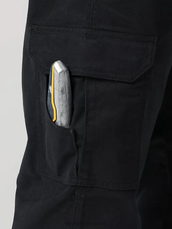 negro azabache Wrangler hombres pantalón cargo de sarga para trabajo ropa F8J4V689
