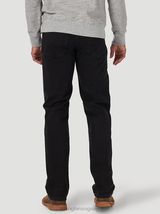 negro de carbón Wrangler hombres Vaqueros auténticos de ajuste regular y cintura cómoda ropa F8J4V207