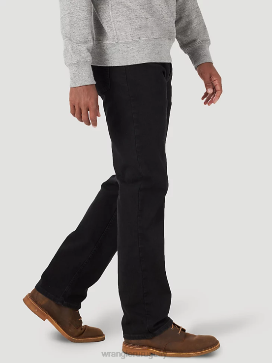 negro de carbón Wrangler hombres Vaqueros auténticos de ajuste regular y cintura cómoda ropa F8J4V207