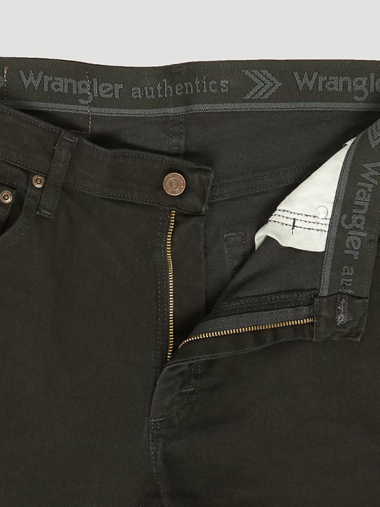 negro de carbón Wrangler hombres Vaqueros auténticos de ajuste regular y cintura cómoda ropa F8J4V207