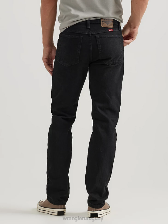 negro de carbón Wrangler hombres jeans de corte regular de denim premium de cinco estrellas ropa F8J4V92