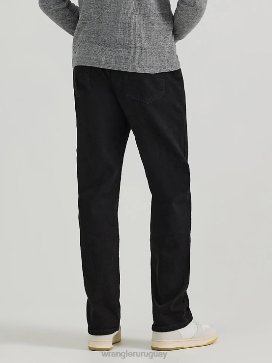 negro de carbón Wrangler hombres mezclilla premium de cinco estrellas flexible para mayor comodidad jean de ajuste relajado ropa F8J4V82