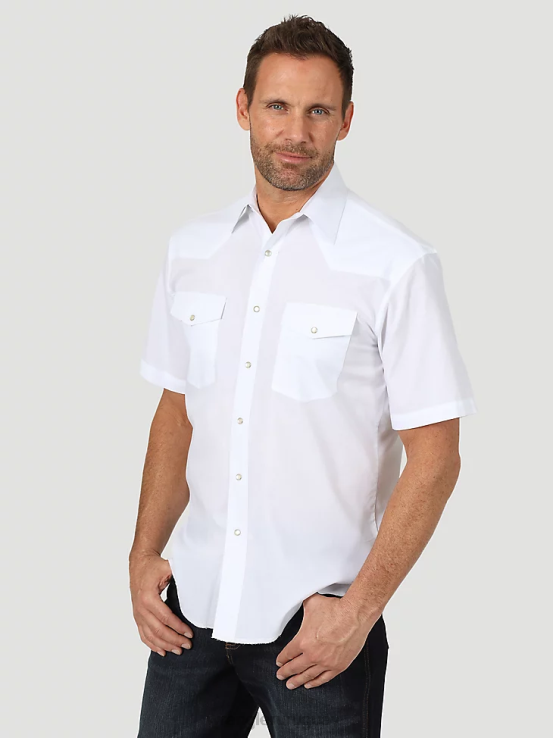 negro lavado Wrangler hombres camisa de trabajo patrimonial ropa F8J4V474