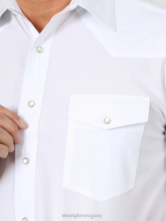 negro lavado Wrangler hombres camisa de trabajo patrimonial ropa F8J4V474