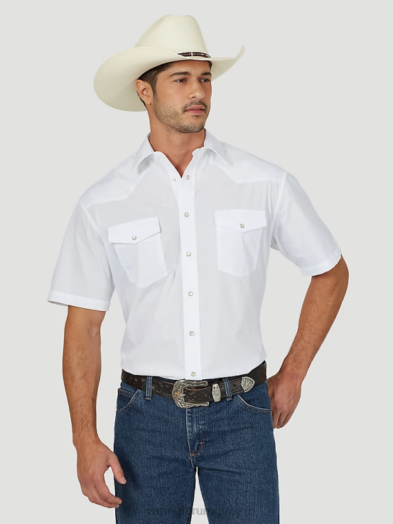 negro lavado Wrangler hombres camisa de trabajo patrimonial ropa F8J4V474