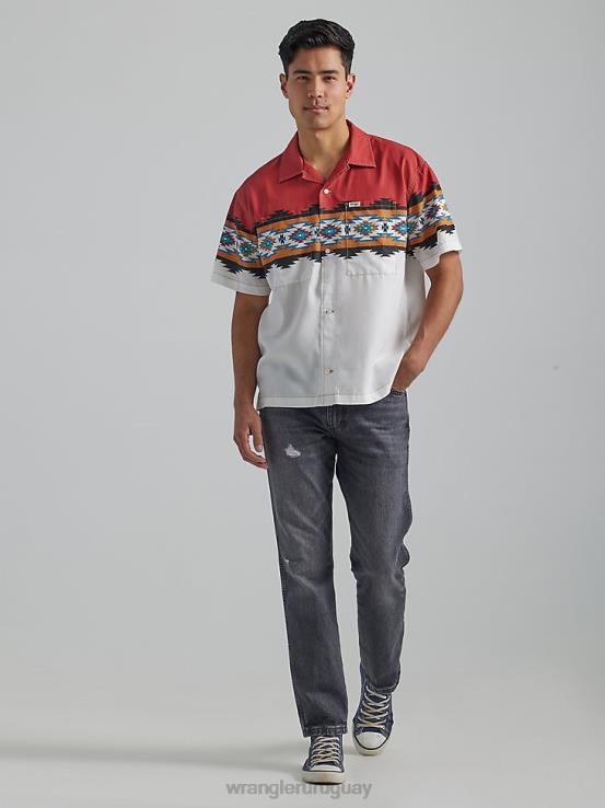 negro rasgado Wrangler hombres vaqueros rectos greensboro ropa F8J4V65