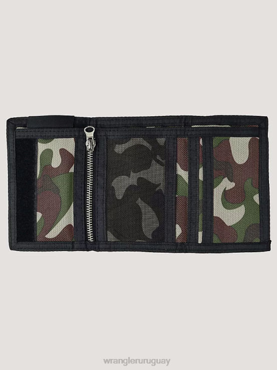 negro/camuflaje Wrangler hombres cartera atg de lona con diseño de camuflaje accesorios F8J4V644