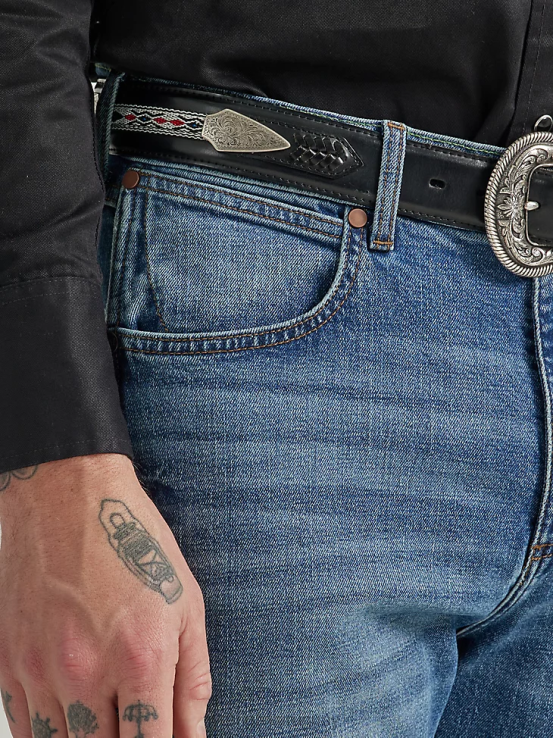 normando Wrangler hombres jeans retro ajustados con pernera recta ropa F8J4V23