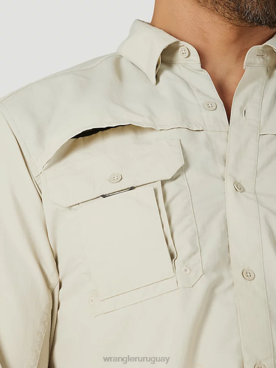 pelícano Wrangler hombres camisa de manga larga atg pescador ropa F8J4V340