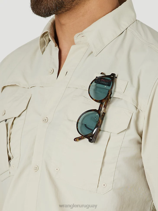 pelícano Wrangler hombres camisa de manga larga atg pescador ropa F8J4V340