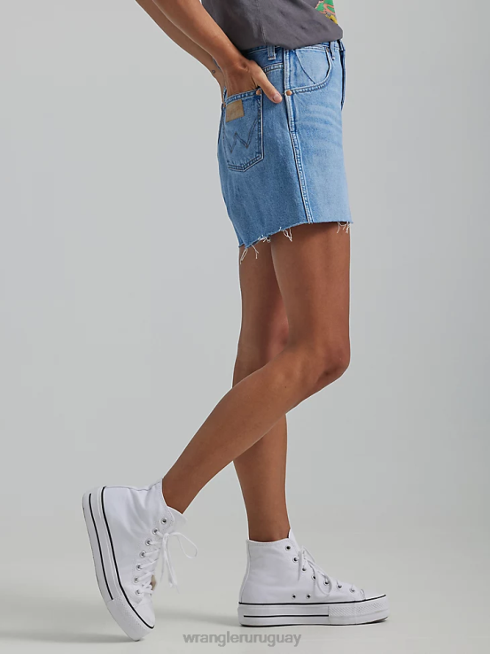 perdió el control Wrangler mujer pantalones cortos acampanados de talle alto ropa F8J4V843