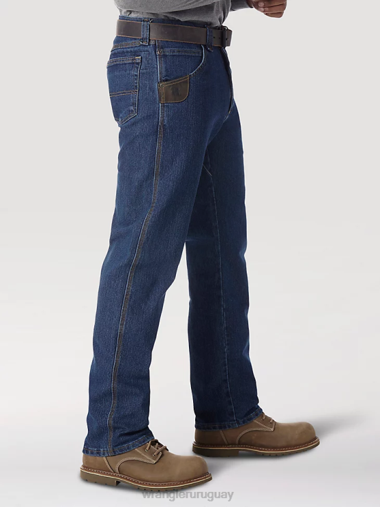 piedra media Wrangler hombres Vaqueros de cinco bolsillos con comodidad avanzada y ropa de trabajo Riggs ropa F8J4V669