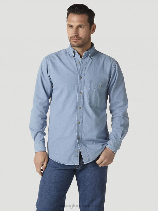 pizarra gris Wrangler hombres Camisa de trabajo resistente al fuego riggs workwear fr ropa F8J4V404