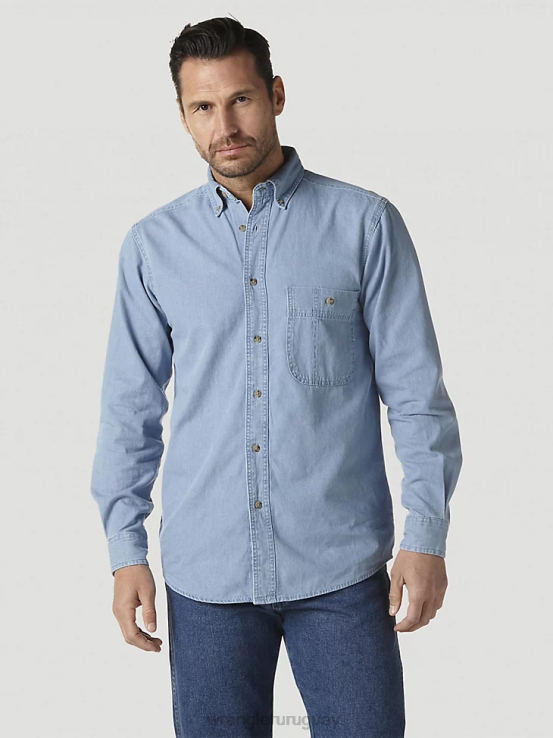 pizarra gris Wrangler hombres Camisa de trabajo resistente al fuego riggs workwear fr ropa F8J4V404