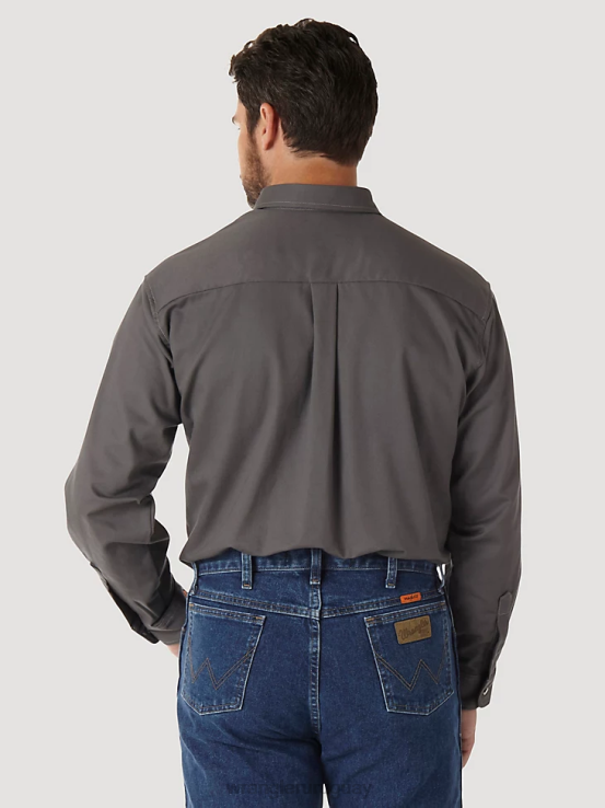 pizarra gris Wrangler hombres Camisa de trabajo resistente al fuego riggs workwear fr ropa F8J4V404