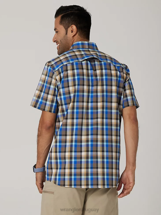 playa de amatista Wrangler hombres camisa de campamento de manga corta a cuadros ecológica ropa F8J4V400