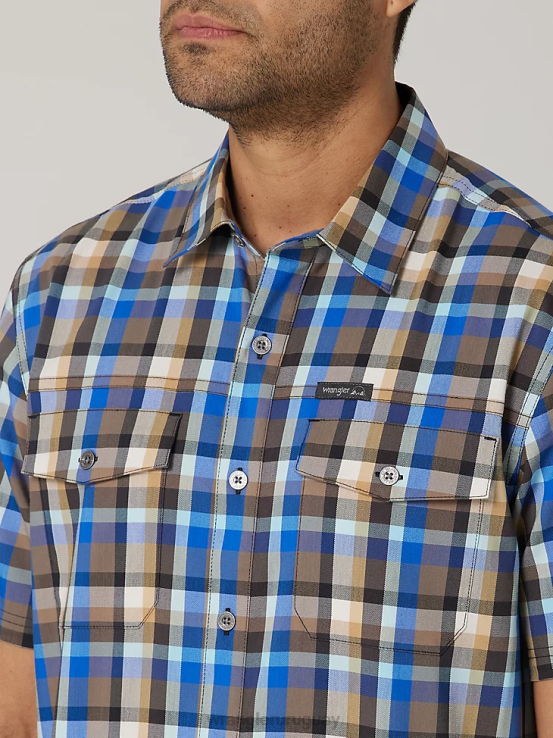 playa de amatista Wrangler hombres camisa de campamento de manga corta a cuadros ecológica ropa F8J4V400