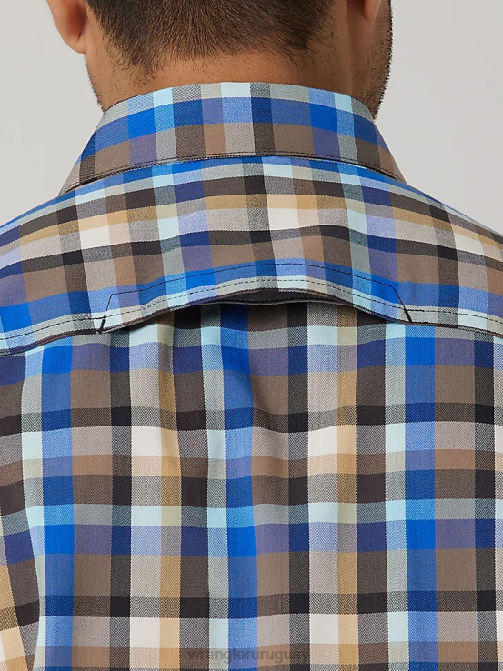 playa de amatista Wrangler hombres camisa de campamento de manga corta a cuadros ecológica ropa F8J4V400