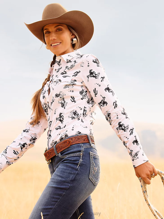 pop rojo Wrangler mujer top retro sin mangas a cuadros con broche occidental ropa F8J4V896