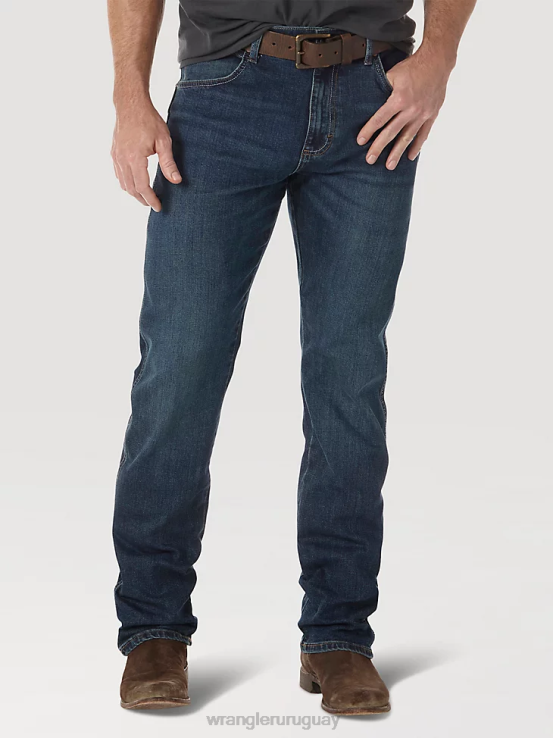 portland Wrangler hombres jeans retro ajustados con pernera recta ropa F8J4V22