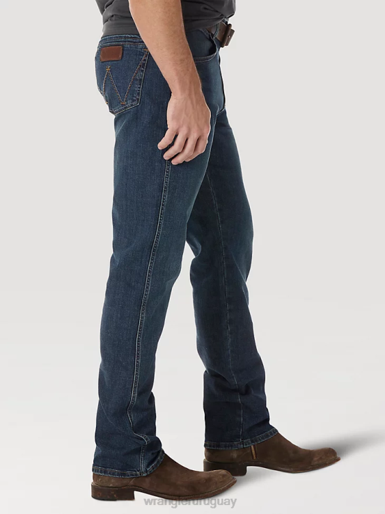 portland Wrangler hombres jeans retro ajustados con pernera recta ropa F8J4V22
