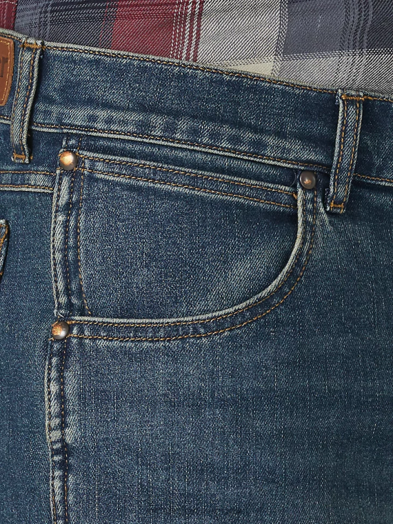 potro cerril Wrangler hombres Vaqueros ajustados y rectos con diseño flexible para cualquier clima ropa F8J4V178