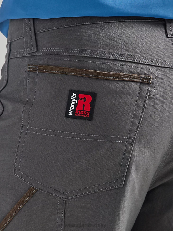 raya diplomática gris Wrangler hombres Riggs Workwear Utility pantalón corto relajado ropa F8J4V674