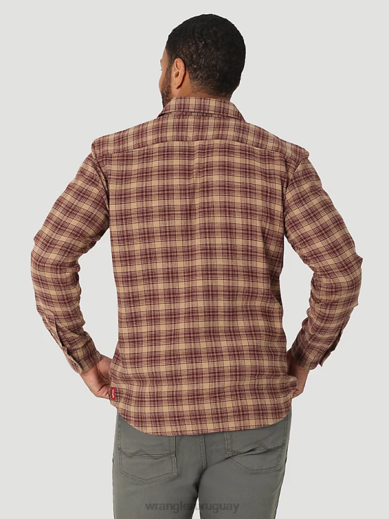 roble petrificado Wrangler hombres camisa de franela con nube que se puede estirar libremente ropa F8J4V382