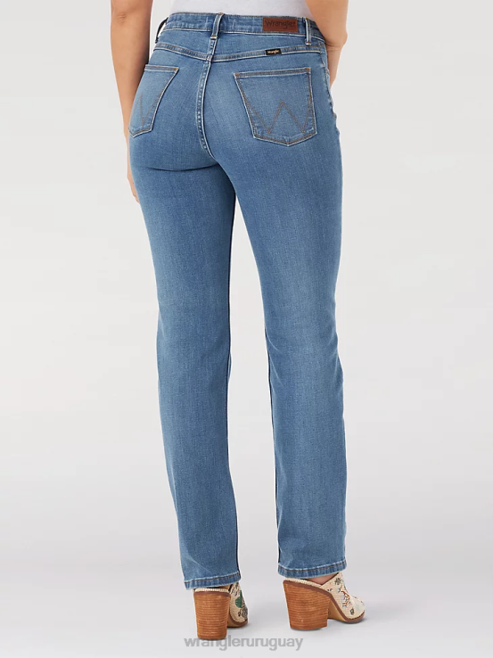 rocoso Wrangler mujer jeans con tiro alto y pernera recta ropa F8J4V776
