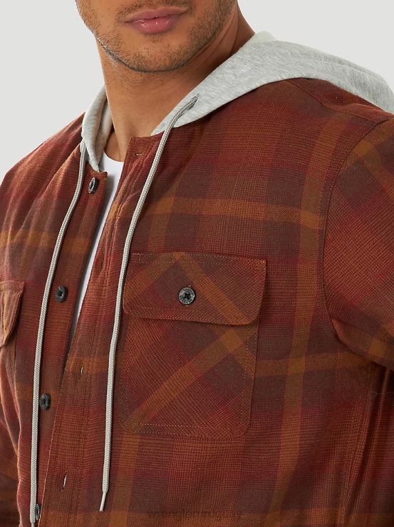 rojo Wrangler hombres Authentics chaqueta estilo camisa de franela acolchada ropa F8J4V393