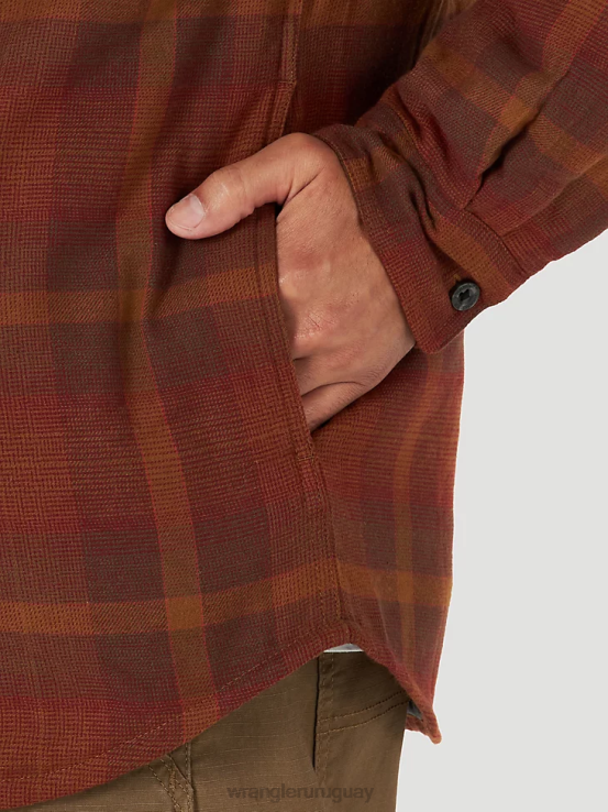 rojo Wrangler hombres Authentics chaqueta estilo camisa de franela acolchada ropa F8J4V393