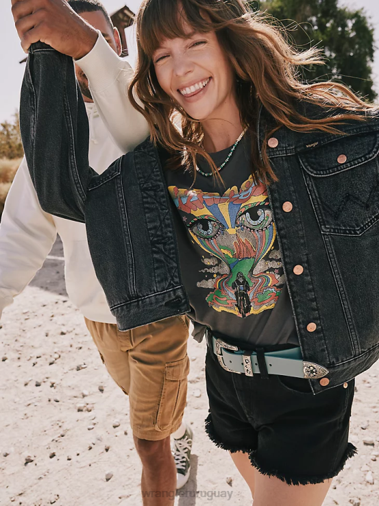 sombra negra Wrangler mujer reelaborado corto ropa F8J4V824