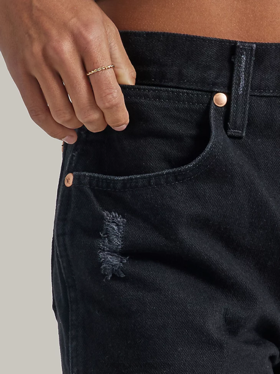 sombra negra Wrangler mujer reelaborado corto ropa F8J4V824