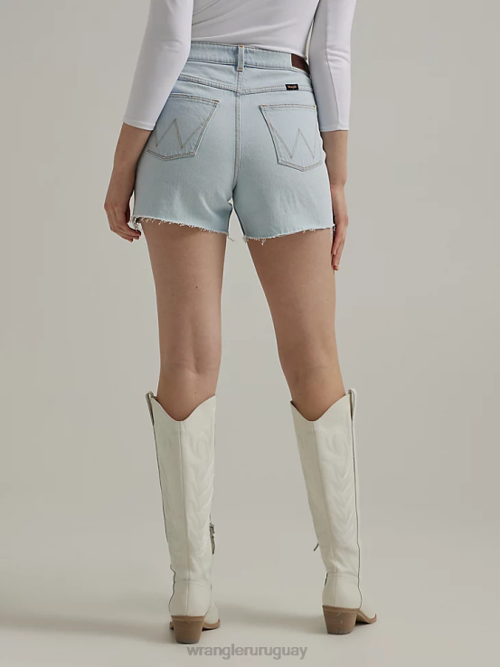 sueño azul Wrangler mujer shorts de talle alto hasta la mitad del muslo ropa F8J4V825