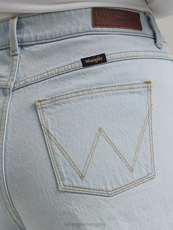 sueño azul Wrangler mujer shorts de talle alto hasta la mitad del muslo ropa F8J4V825