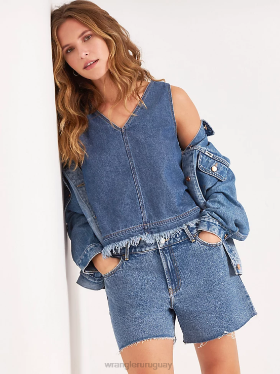 topacio Wrangler mujer shorts de talle alto hasta la mitad del muslo ropa F8J4V827