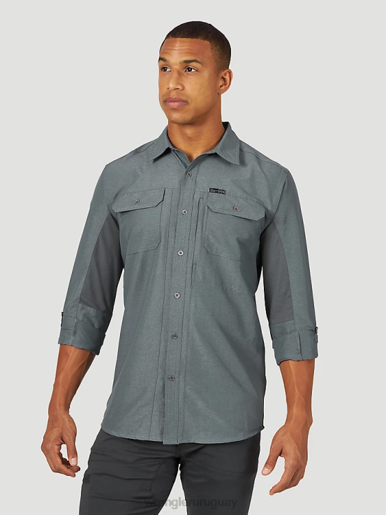 turbulencia Wrangler hombres camisa atg mezcla de materiales ropa F8J4V380