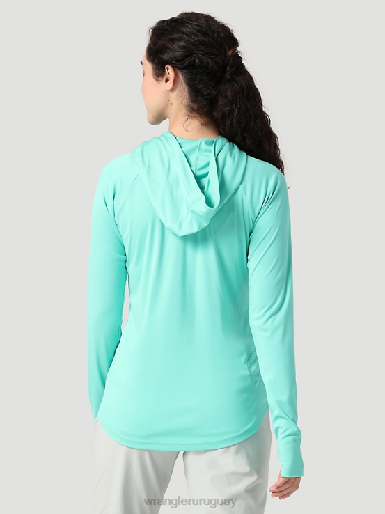 turquesa Wrangler mujer atg by camiseta para el sol con capucha ropa F8J4V901