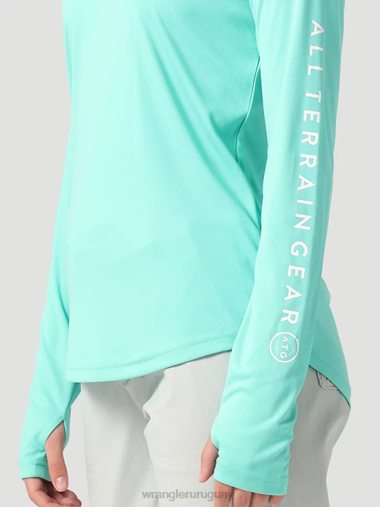 turquesa Wrangler mujer atg by camiseta para el sol con capucha ropa F8J4V901