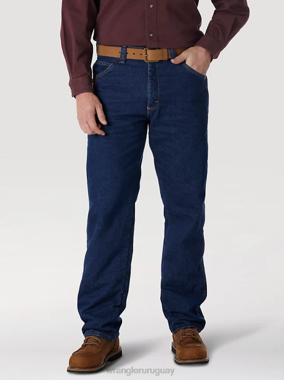 índigo antiguo Wrangler hombres Vaqueros de cinco bolsillos con forro acolchado y ropa de trabajo Riggs ropa F8J4V191