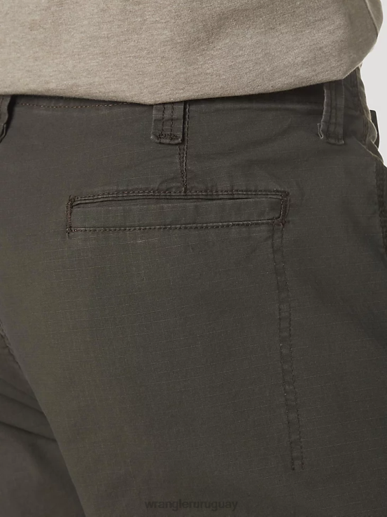 verde oliva Wrangler hombres pantalón cargo flexible de ajuste relajado premium de cinco estrellas ropa F8J4V221