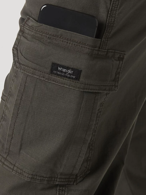 verde oliva Wrangler hombres pantalón cargo flexible de ajuste relajado premium de cinco estrellas ropa F8J4V221
